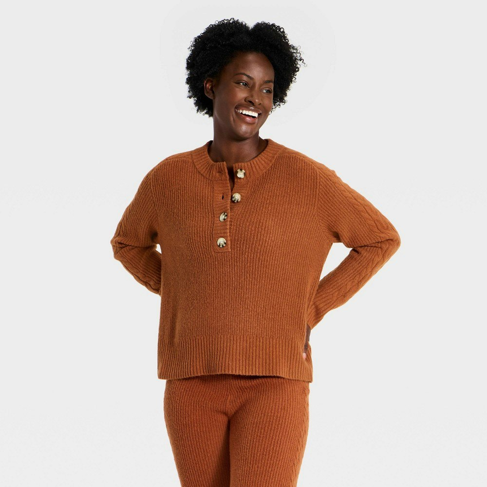 Auden Women's Cable Knit Henley Sweater: $35 Auden Women's Cable Knit Henley Sweater: $35