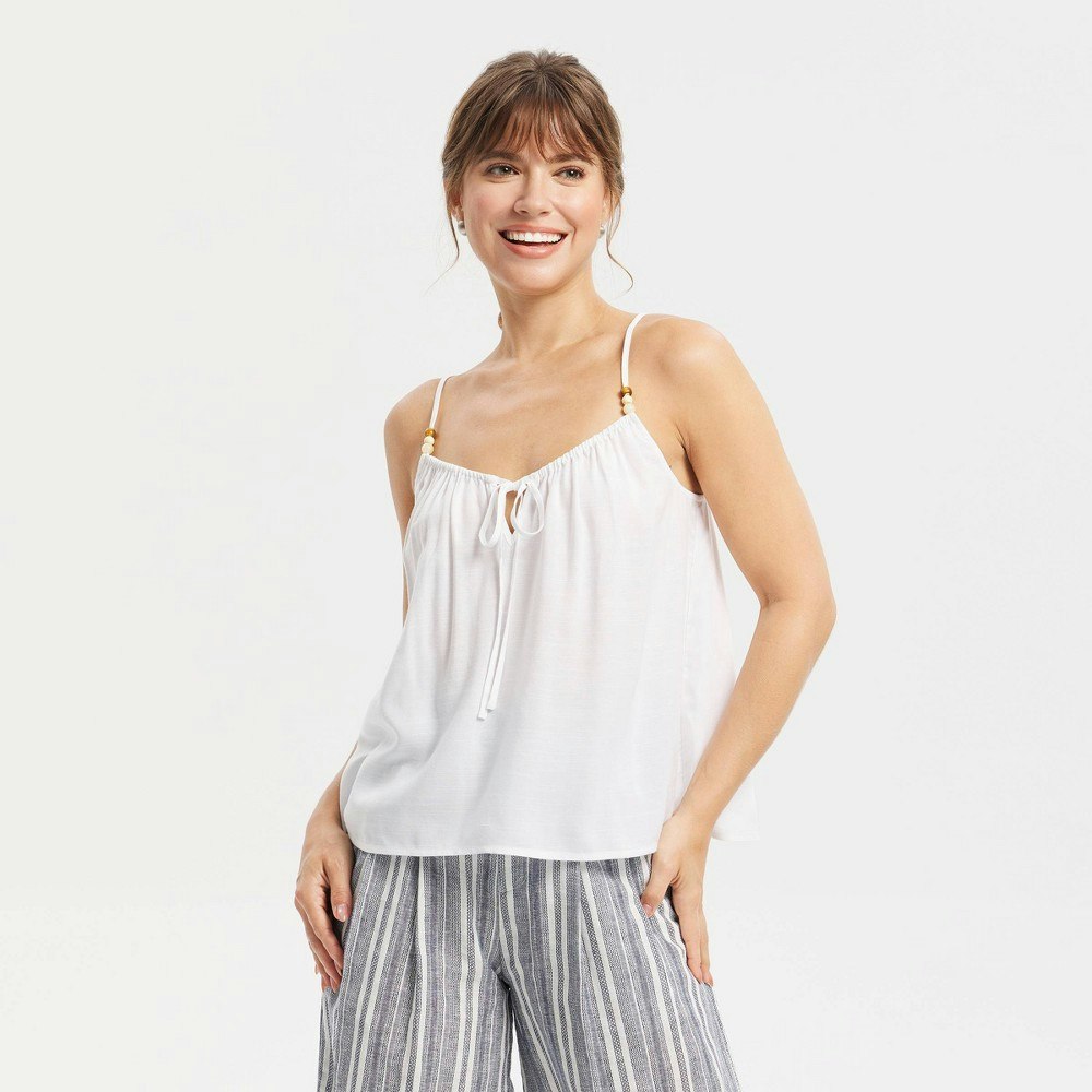 Universal Thread Women's Bead Strap V-Neck Cami: $26 Universal Thread Women's Bead Strap V-Neck Cami: $26