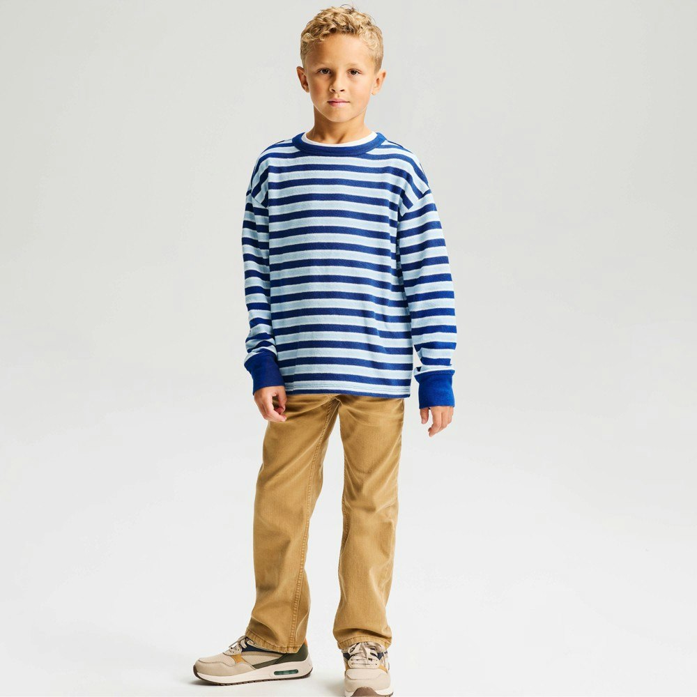 Cat & Jack Boys' Long Sleeve Striped Textured Shirt: $12
