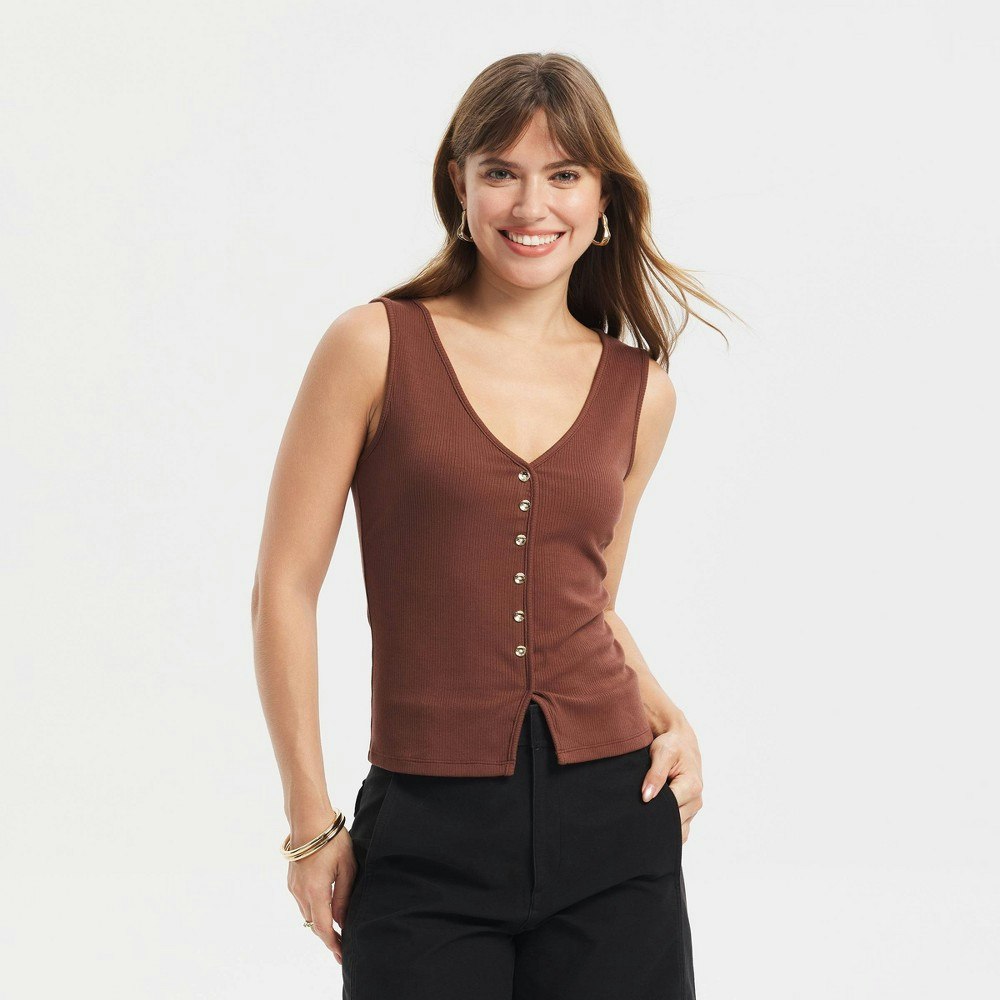 A New Day Women's Textured Button-Front V-Neck Knit Tank Top: $22 A New Day Women's Textured Button-Front V-Neck Knit Tank Top: $22