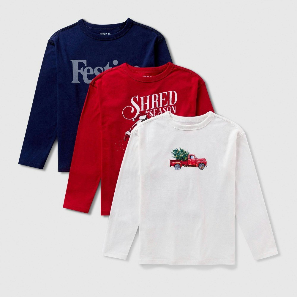 Cat & Jack Kids' Adaptive Long Sleeve Graphic T-Shirt 3-Pack: $24 Cat & Jack Kids' Adaptive Long Sleeve Graphic T-Shirt 3-Pack: $24