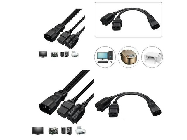 IEC320-C14 to NEMA 5-20R and IEC320-C19 Power Adapter Cable: $16.99