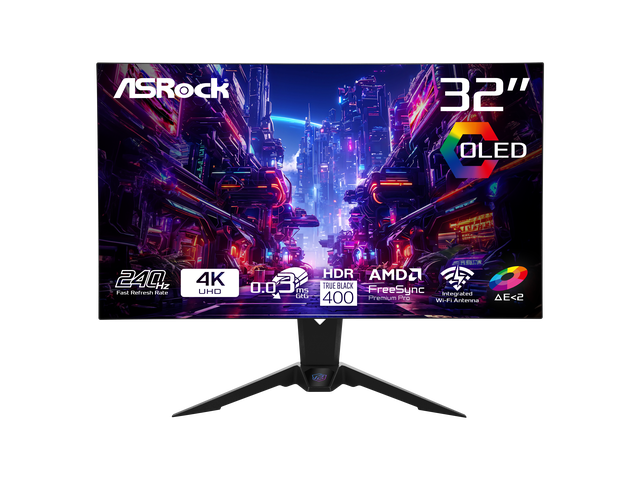 ASRock Phantom Gaming 32" 4K HDR OLED FreeSync Monitor: $596