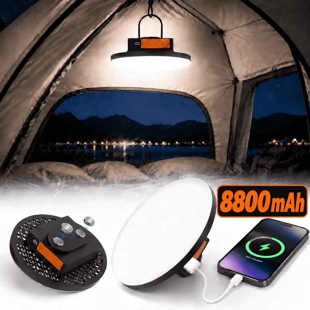 8,800mAh Rechargeable LED Camping Light: $20.99 8,800mAh Rechargeable LED Camping Light: $20.99