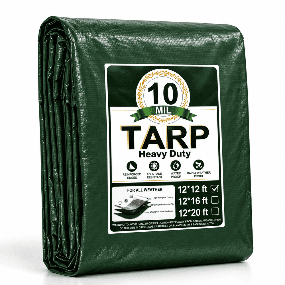 Henotian 12x12-Foot Heavy Duty Tarp: $22.49