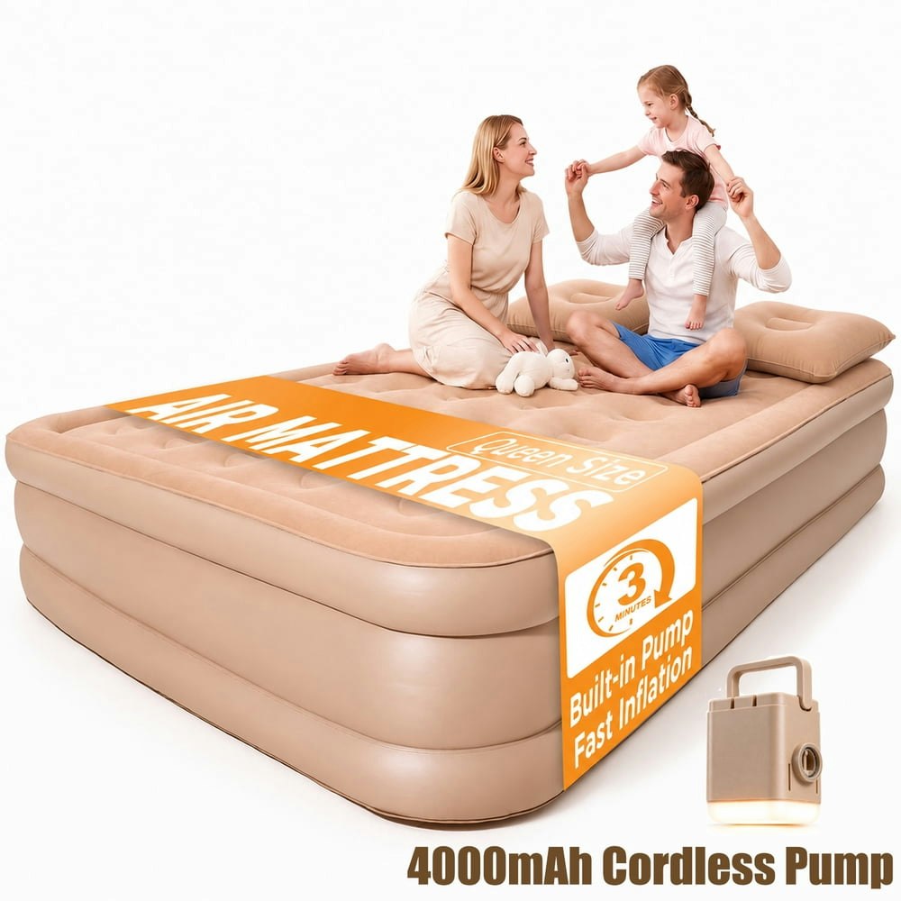 Patbrela 16-Inch Queen Air Mattress with Built-in Pump and Light: $57.99 Patbrela 16-Inch Queen Air Mattress with Built-in Pump and Light: $57.99