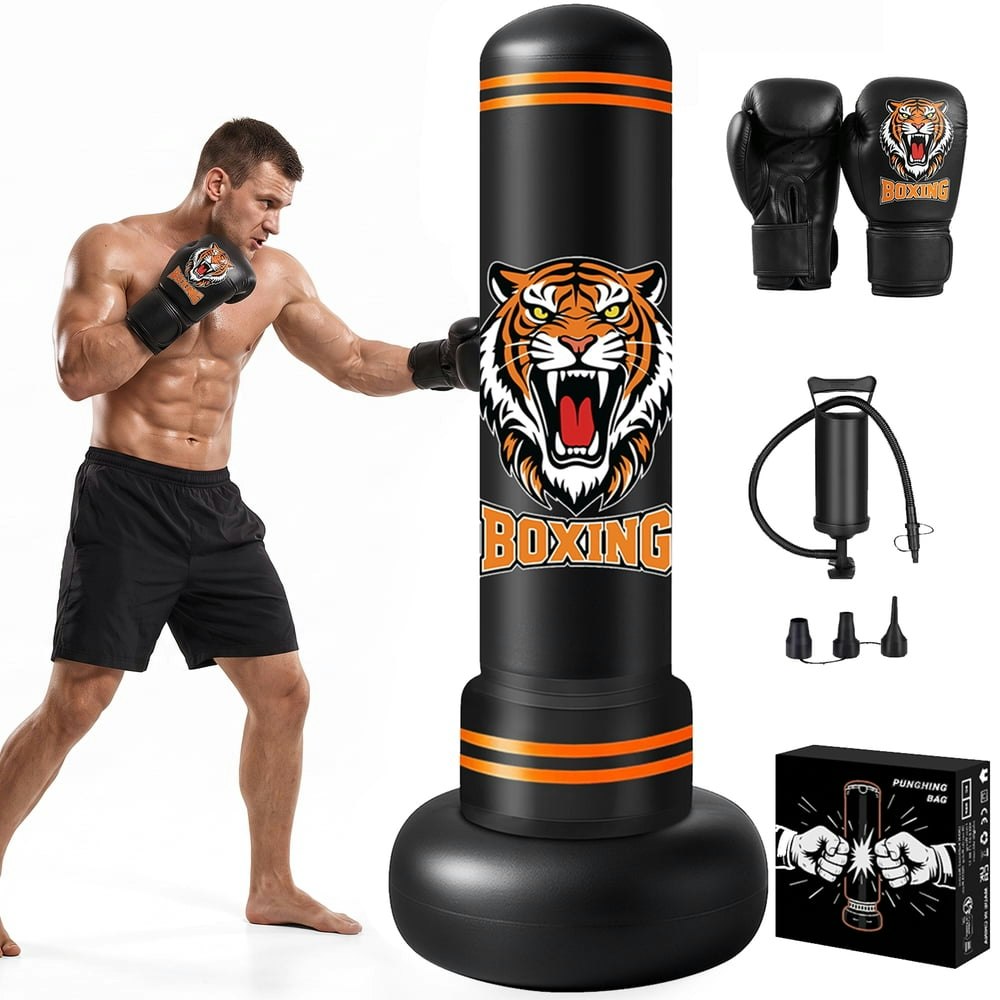Oziral 6.2-Foot Freestanding Punching Bag with Gloves: $44.69