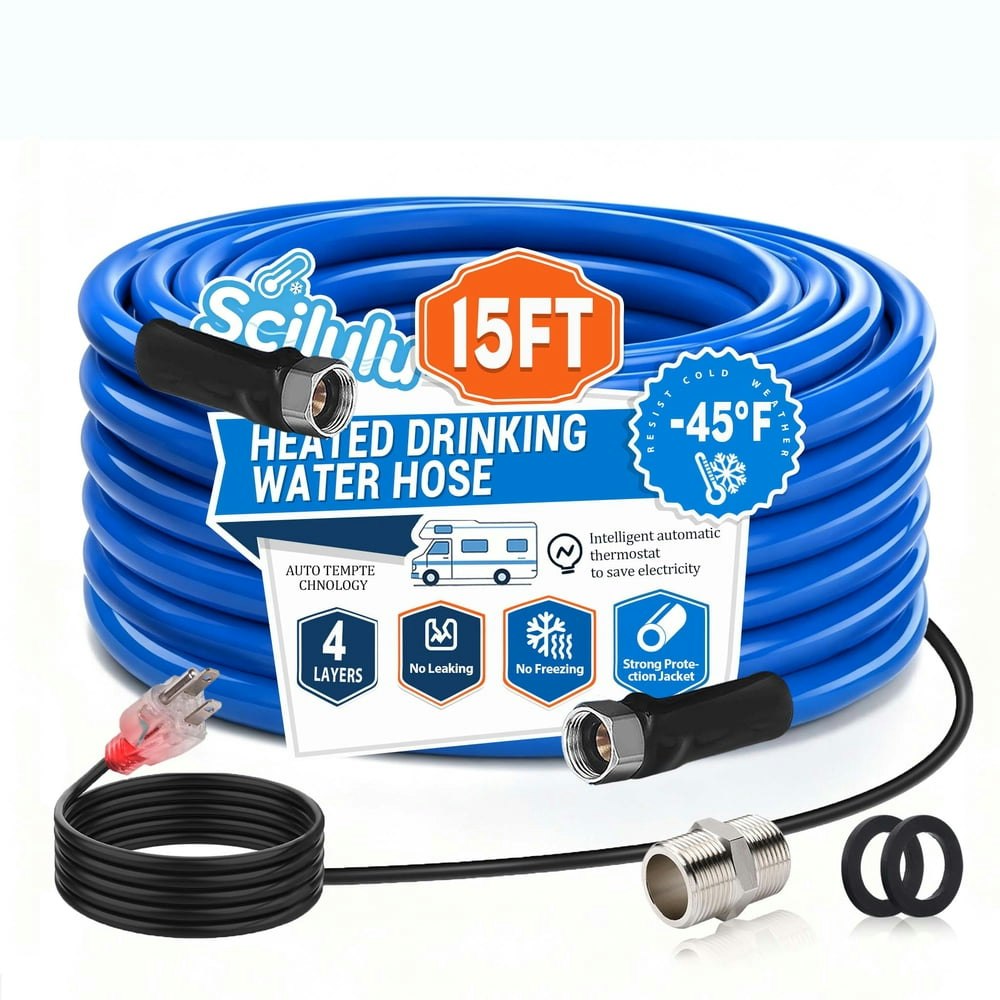 Scilulu 15-Foot Heated RV Water Hose: $62.98 Scilulu 15-Foot Heated RV Water Hose: $62.98