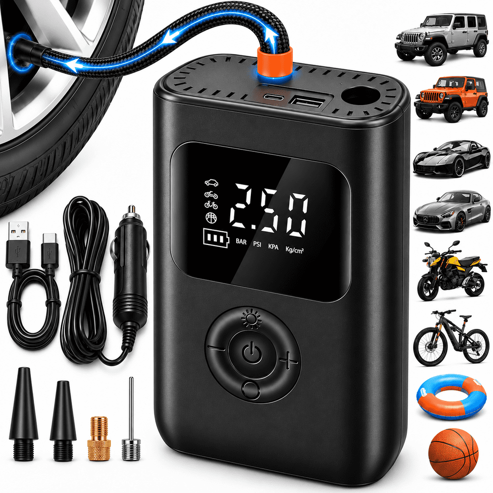 Gazily 150-PSI Cordless and 12V Portable Tire Inflator: $24.99 Gazily 150-PSI Cordless and 12V Portable Tire Inflator: $24.99