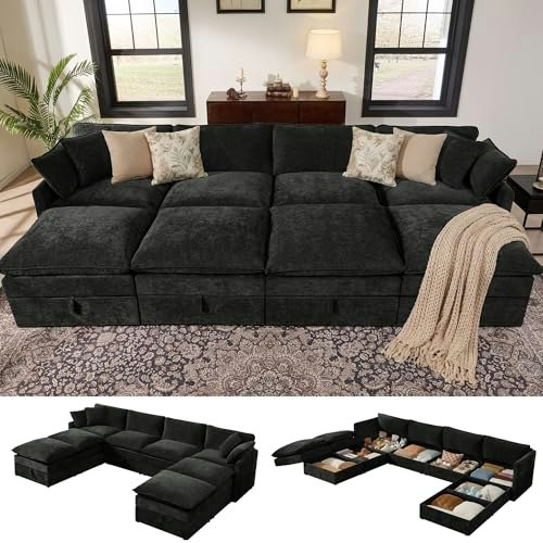 Ihanherry 135-inch 8-Seater Modular Sectional Sofa Bed with Storage: $1,099.97 Ihanherry 135-inch 8-Seater Modular Sectional Sofa Bed with Storage: $1,099.97