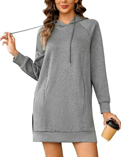 Quenteen Women's Oversized Hooded Midi Sweatshirt Dress: $20.39 Quenteen Women's Oversized Hooded Midi Sweatshirt Dress: $20.39