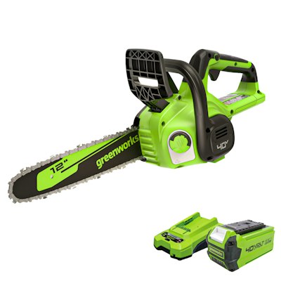 Greenworks 40V 12" Cordless Electric Chainsaw w/ Battery & Charger for $140 + free shipping
