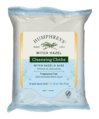 Humphreys Witch Hazel Cleansing Cloths 25-Pack: $7.99 Humphreys Witch Hazel Cleansing Cloths 25-Pack: $7.99