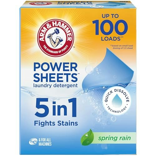 Arm & Hammer 5-in-1 Power Sheets Laundry Detergent 50-Count: $11.25