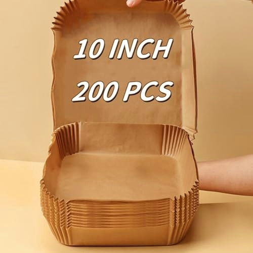 10-Inch Square Disposable Air Fryer Parchment Paper Liners 200-Pack: $18.88 10-Inch Square Disposable Air Fryer Parchment Paper Liners 200-Pack: $18.88