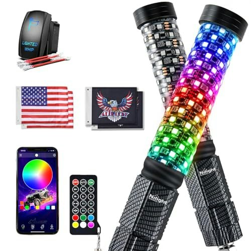 Nilight 1-Foot RGB LED Whip Lights 2-Pack: $98.98 Nilight 1-Foot RGB LED Whip Lights 2-Pack: $98.98