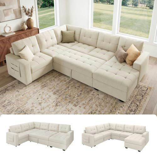 Honbay 111.4-Inch 6-Seat Modular Sectional Sleeper Sofa: $944.99 Honbay 111.4-Inch 6-Seat Modular Sectional Sleeper Sofa: $944.99