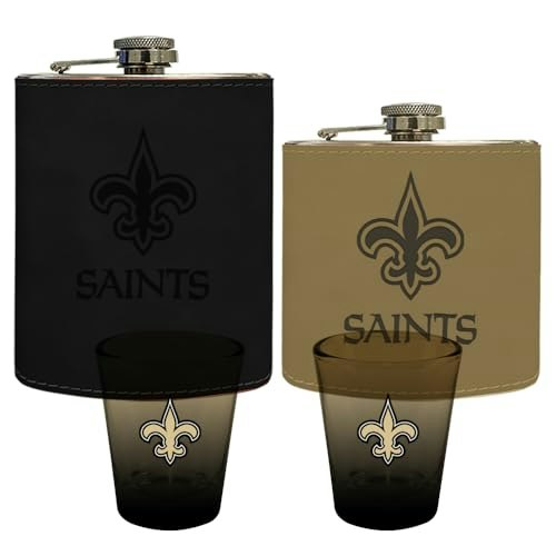 New Orleans Saints Leather Flask and Shot Glass Set: $32.64 New Orleans Saints Leather Flask and Shot Glass Set: $32.64