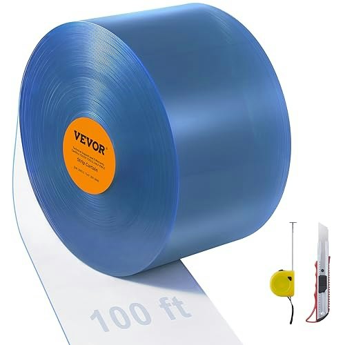 Vevor 100-foot x 12-inch x 0.12-inch PVC Strip Curtain Roll: $132.21 Vevor 100-foot x 12-inch x 0.12-inch PVC Strip Curtain Roll: $132.21