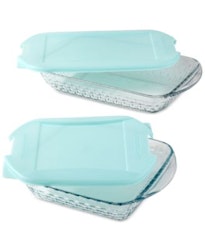 Anchor Hocking Basketweave Embossed 4-Piece Bakeware Bundle for $16 + free shipping w/ $39