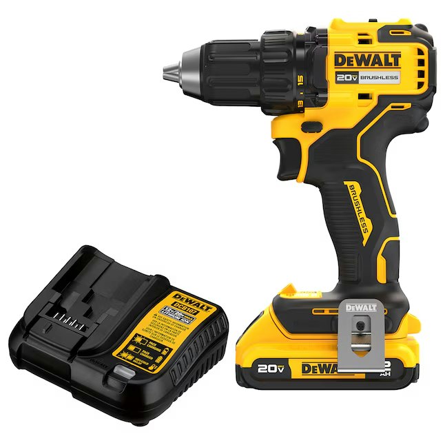 DeWalt 20V Max 1/2" Keyless Brushless Cordless Drill Set: $99