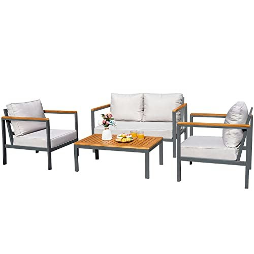 Greesum 4-Piece Patio Furniture Conversation Set: $261.74 Greesum 4-Piece Patio Furniture Conversation Set: $261.74