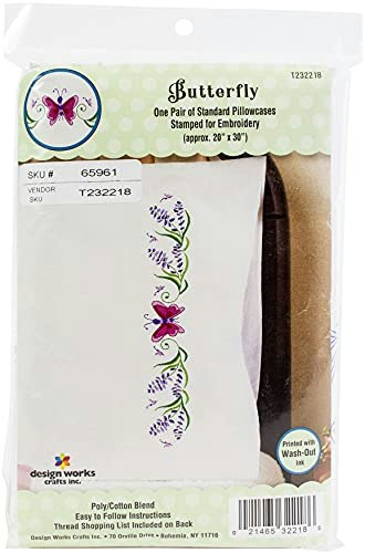 Tobin Design Works Stamped Embroidery Pillowcases 2-Pack: $13.64