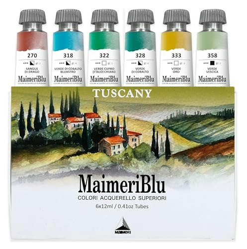 Maimeri Blu Tuscany Watercolor Paint 12ml 6-Pack: $49 Maimeri Blu Tuscany Watercolor Paint 12ml 6-Pack: $49