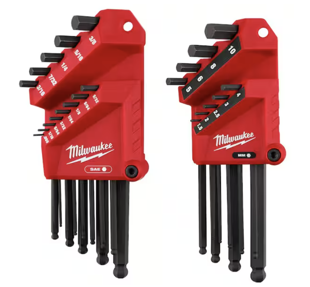 Milwaukee 22-Piece Ball End SAE/Metric L-Key Set: $40