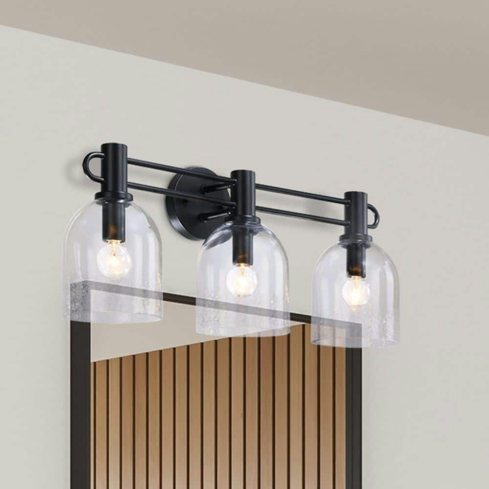 Astra 24-inch 3-Light Matte Black Vanity Wall Light: $119.90 Astra 24-inch 3-Light Matte Black Vanity Wall Light: $119.90