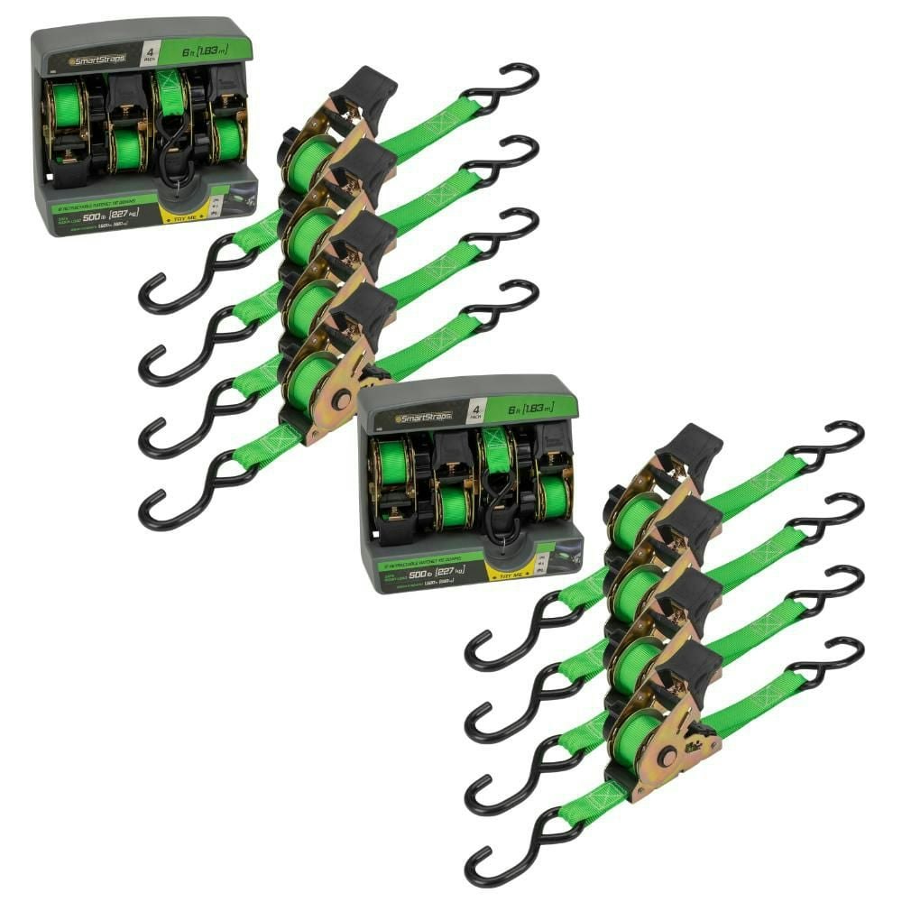 Retractable Ratchet Tie Down Straps 8-Pack: $69.74 Retractable Ratchet Tie Down Straps 8-Pack: $69.74