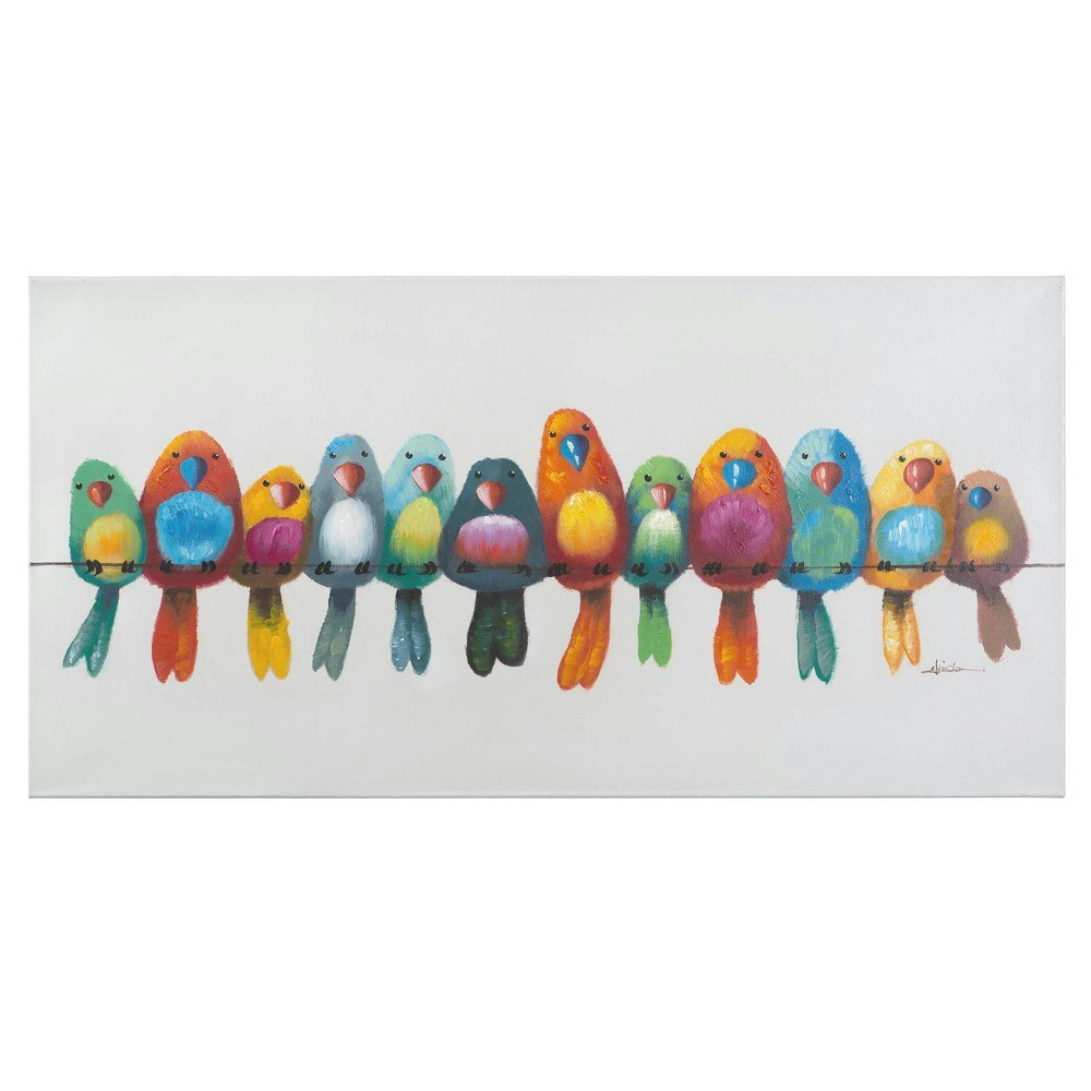 Birds on a Wire Wall Canvas 24x48-inch: $148