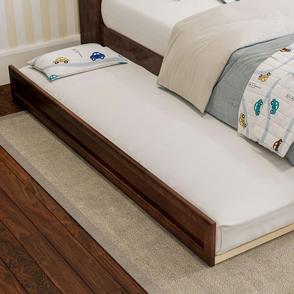 Mid-Century Modern Solid Wood Twin Trundle Bed: $104.69 Mid-Century Modern Solid Wood Twin Trundle Bed: $104.69