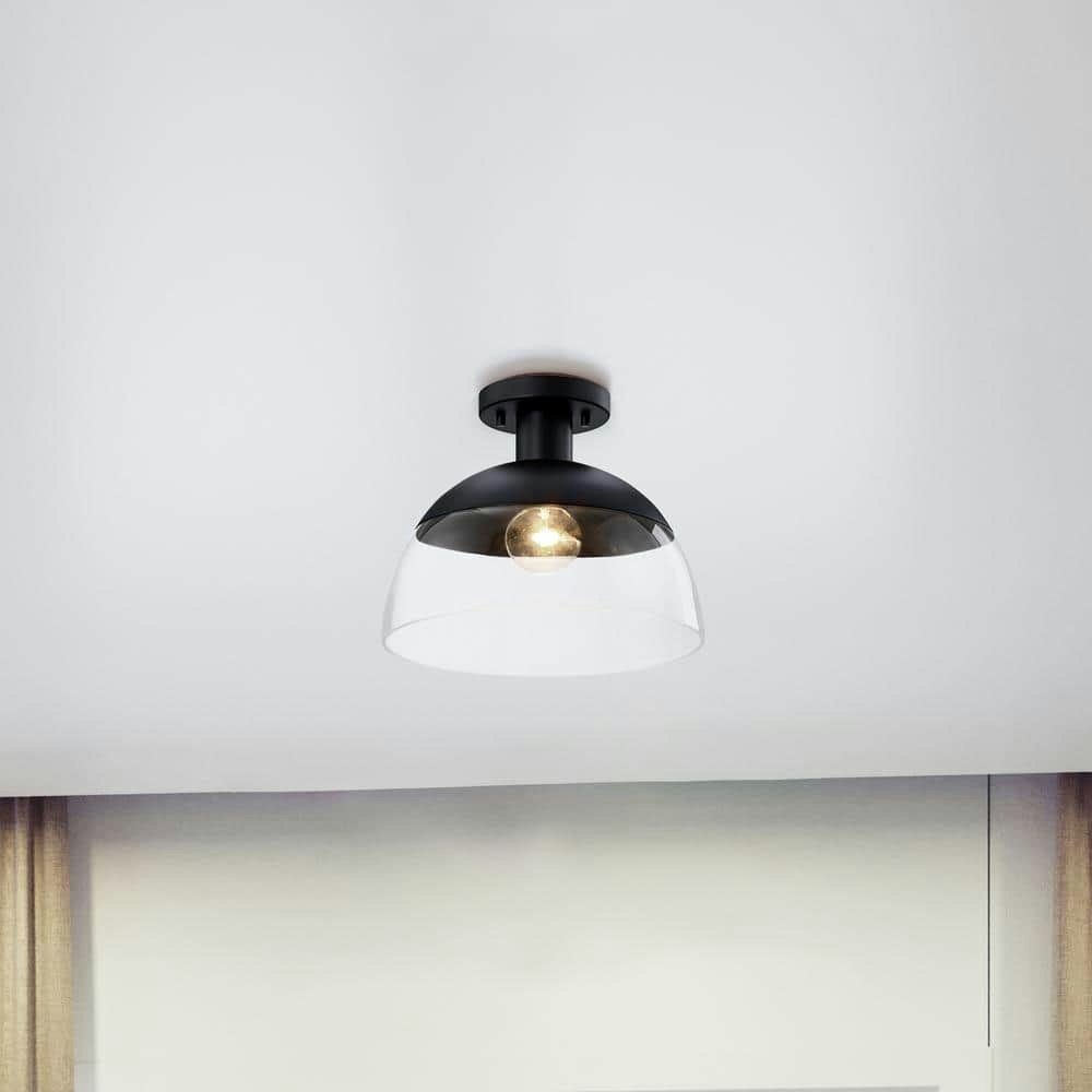 Rey 13-Inch 1-Light Matte Black Semi-Flush Mount: $89.90 Rey 13-Inch 1-Light Matte Black Semi-Flush Mount: $89.90