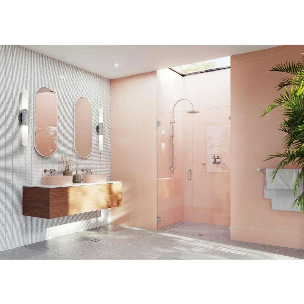 Illume 46.5-inch x 78-inch Wall-Hinged Frameless Shower Door: $644.29 Illume 46.5-inch x 78-inch Wall-Hinged Frameless Shower Door: $644.29