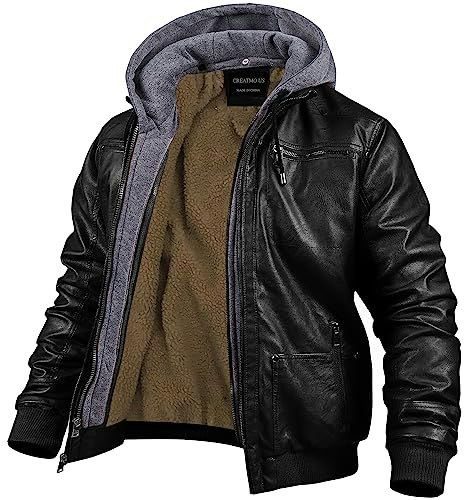 Creatmo US Men's Faux Leather Motorcycle Bomber Jacket: $50.38 Creatmo US Men's Faux Leather Motorcycle Bomber Jacket: $50.38