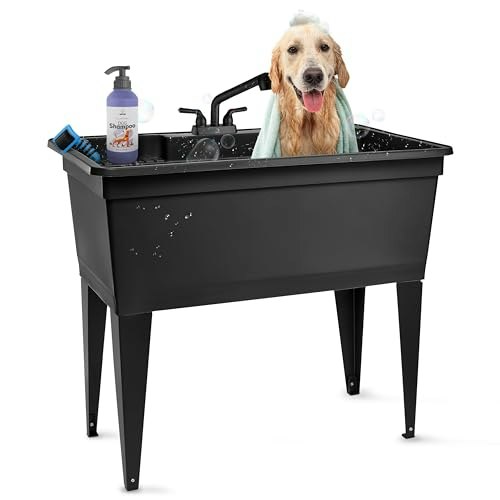 Tehila Freestanding Double-Wide Utility Sink with Pull-Out Faucet: $237.15 Tehila Freestanding Double-Wide Utility Sink with Pull-Out Faucet: $237.15
