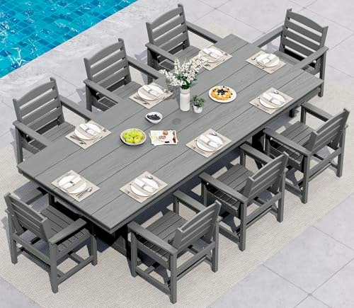 Serwall 9-Piece 84-Inch HDPE Outdoor Dining Set: $722.49 Serwall 9-Piece 84-Inch HDPE Outdoor Dining Set: $722.49