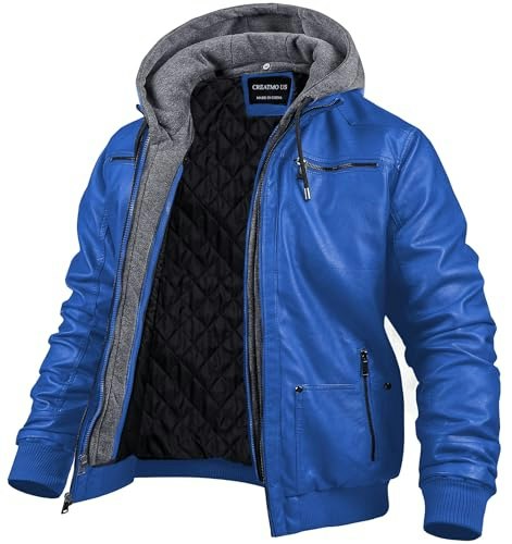 Creatmo US Men's Faux Leather Hooded Motorcycle Jacket: $59.47 Creatmo US Men's Faux Leather Hooded Motorcycle Jacket: $59.47
