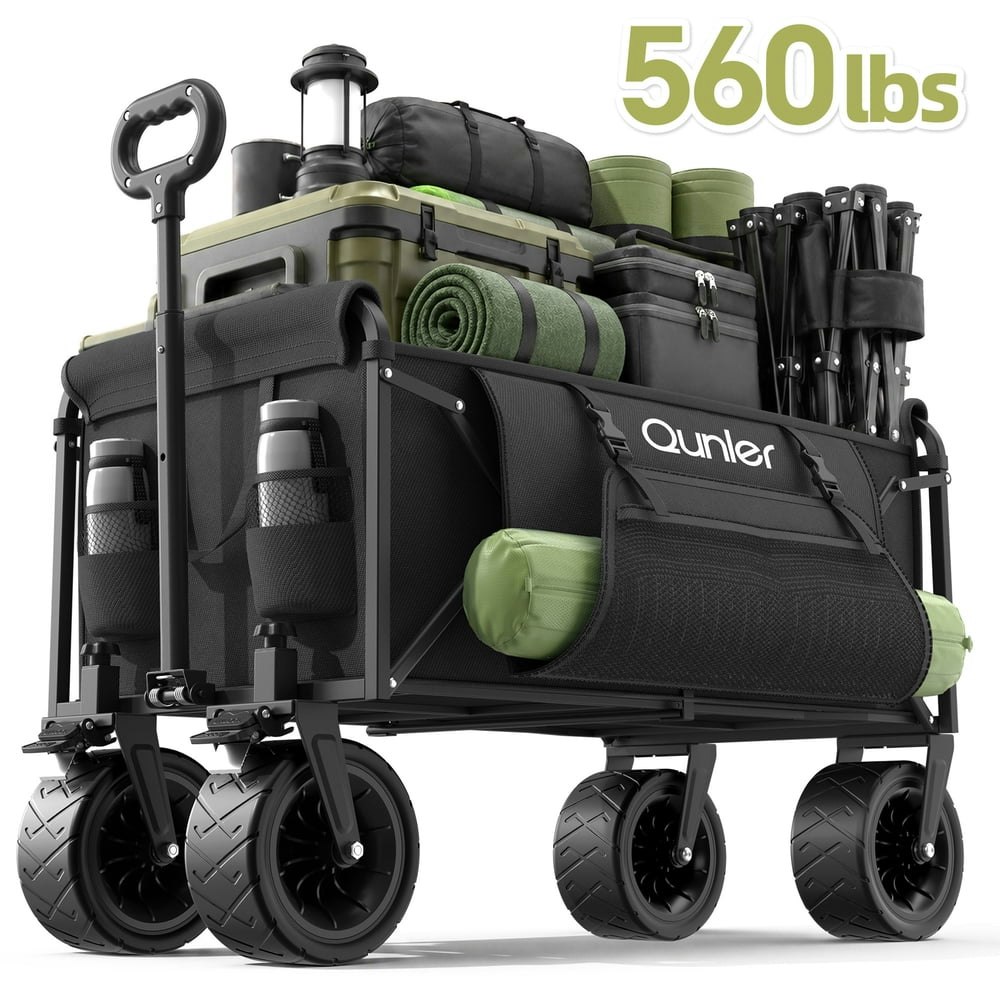 Qunler 560-lb Heavy Duty Collapsible Utility Wagon Cart: $64.89 Qunler 560-lb Heavy Duty Collapsible Utility Wagon Cart: $64.89