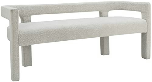 Meridian Furniture Athena Cream Boucle Fabric Bench: $589.53 Meridian Furniture Athena Cream Boucle Fabric Bench: $589.53