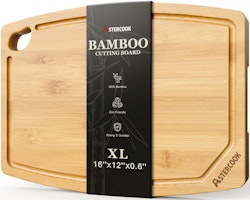 Astercook Large Bamboo Cutting Board for $15 + free shipping w/ Prime