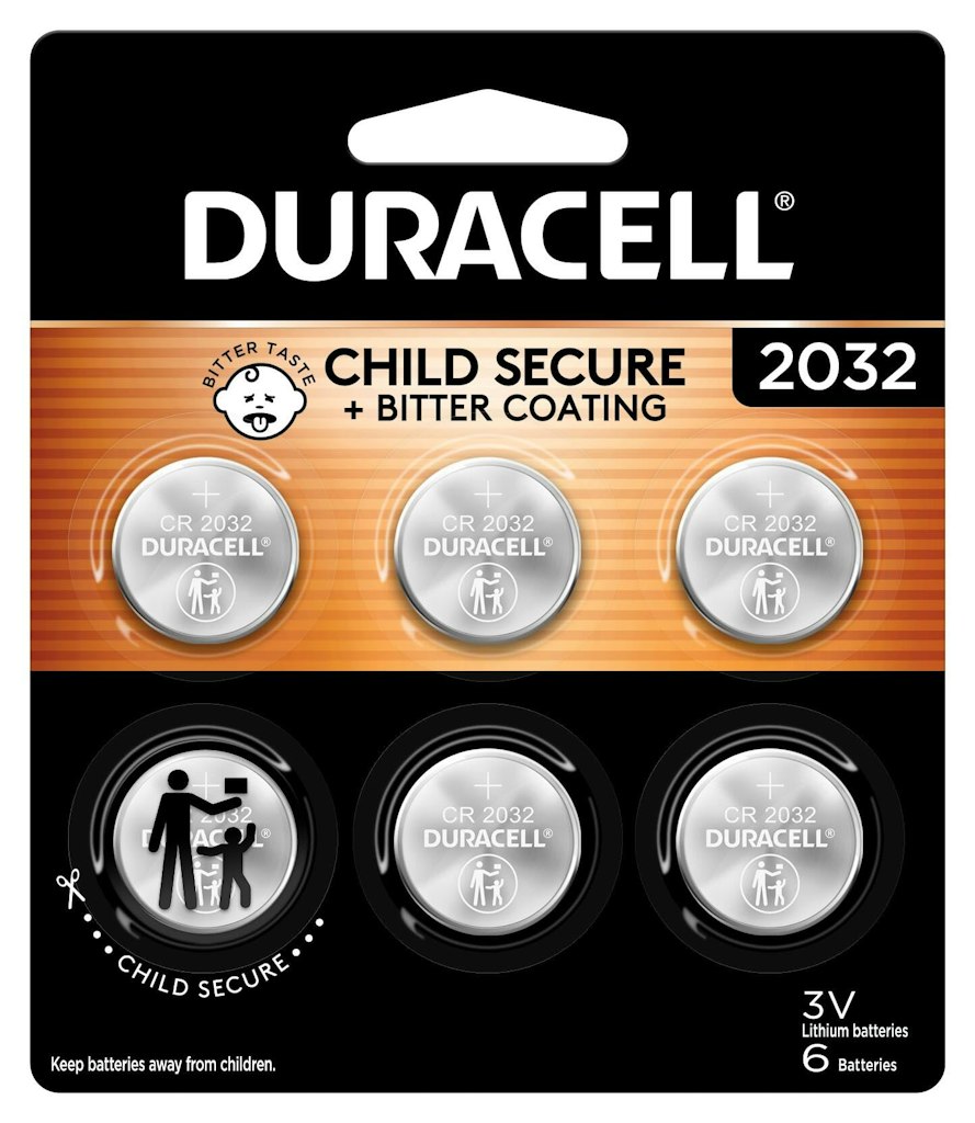 Duracell CR2032 3V Lithium Battery 6-Pack: $5.99