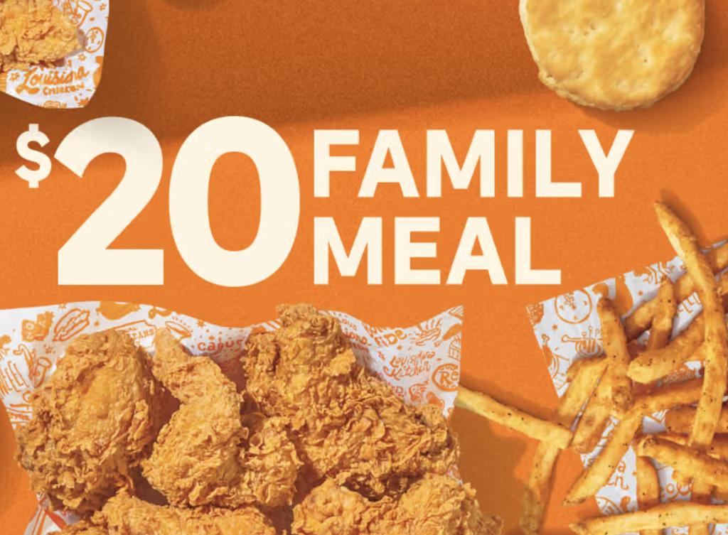 Popeyes Family Meal: $20 Popeyes Family Meal: $20