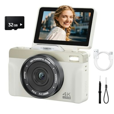 Ikucam 4K 64MP Digital Point and Shoot Vlogging Camera for $54 + free shipping