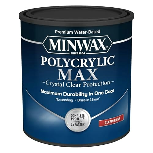 Minwax Polycrylic Max Gloss Clear Protective Finish 1-Quart: $28.39 Minwax Polycrylic Max Gloss Clear Protective Finish 1-Quart: $28.39