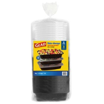 Glad Take-Aways 38 oz Rectangle Food Storage Containers w/ Lids, 35-Set: $19 Glad Take-Aways 38 oz Rectangle Food Storage Containers w/ Lids, 35-Set: $19