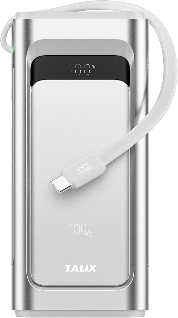 100W 10,000mAh Power Bank with Built-in USB-C Cable: $17.49 100W 10,000mAh Power Bank with Built-in USB-C Cable: $17.49