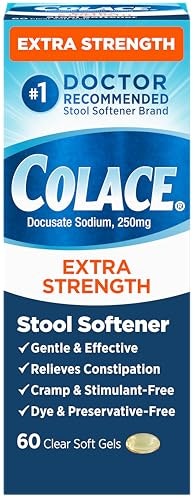 Colace Extra Strength 250mg Stool Softener 60-Count: $22.11 Colace Extra Strength 250mg Stool Softener 60-Count: $22.11