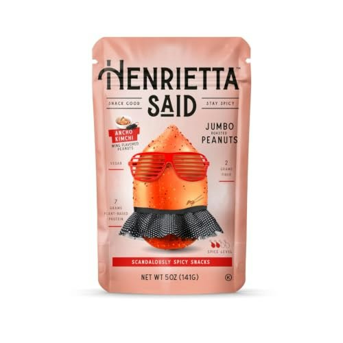 Henrietta Said Ancho Kimchi Wing-Flavored Peanuts 5-oz Bag: $13.74 Henrietta Said Ancho Kimchi Wing-Flavored Peanuts 5-oz Bag: $13.74